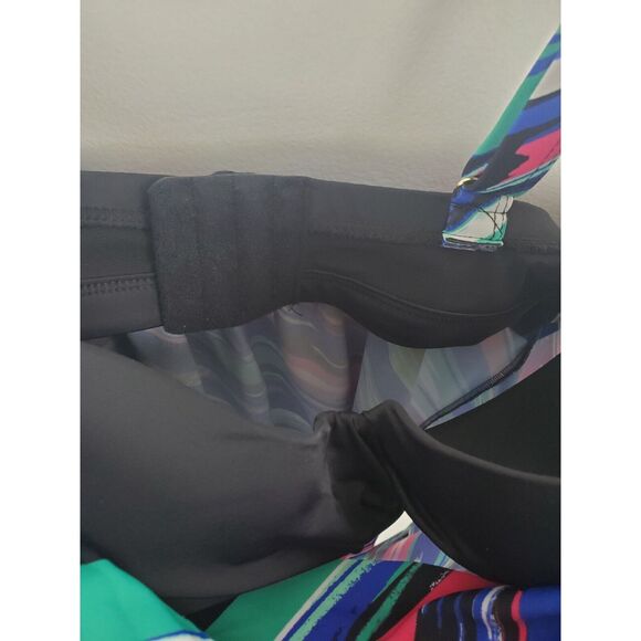 Swim Suits For All Swim Top 38C Multicolor Striped Bra Insert Padded Adjustable - Picture 2 of 5